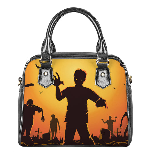 Halloween Walking Zombie Print Shoulder Handbag