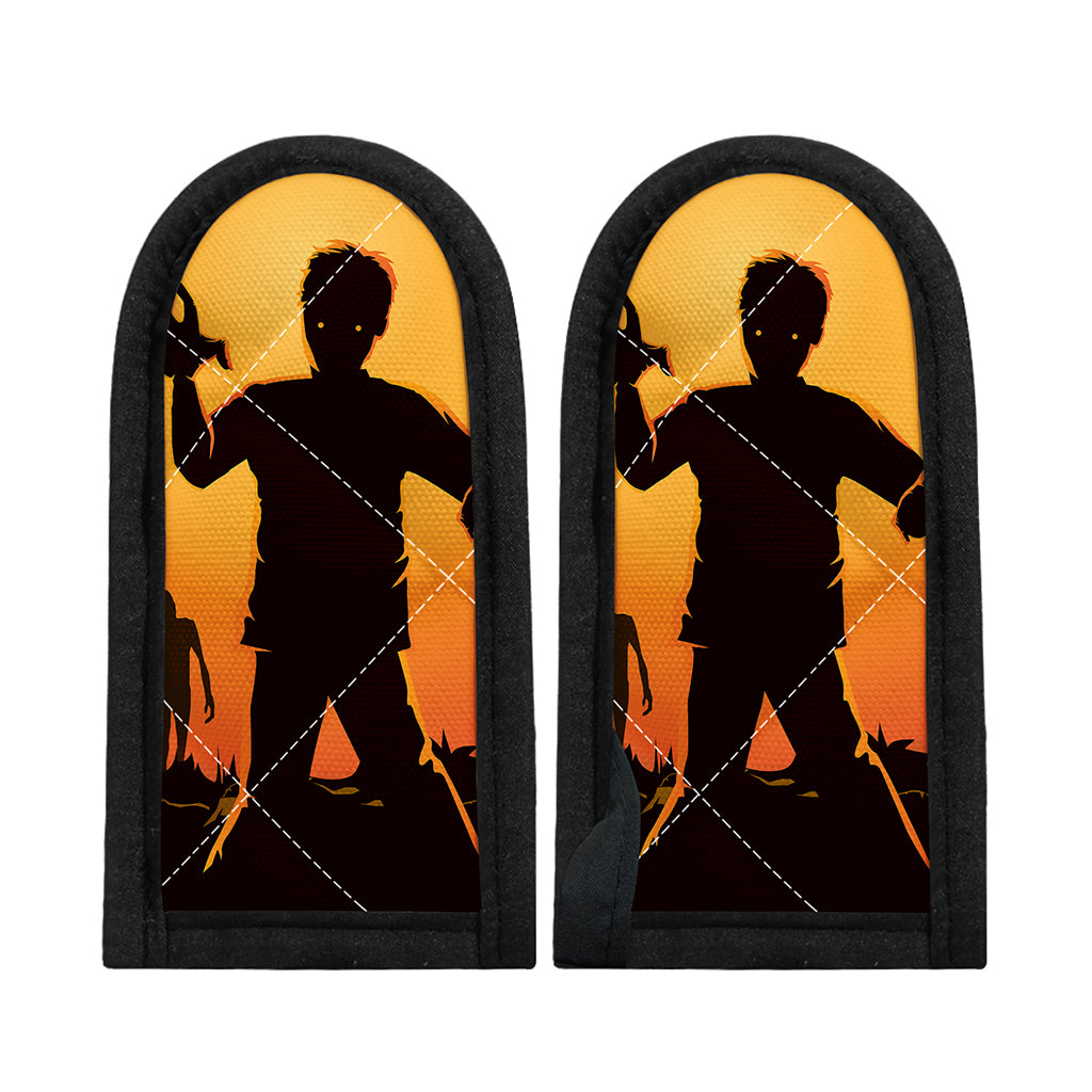 Halloween Walking Zombie Print Skillet Handle Cover