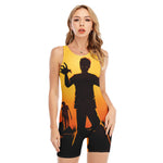 Halloween Walking Zombie Print Sleeveless One Piece Swimsuit