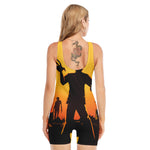 Halloween Walking Zombie Print Sleeveless One Piece Swimsuit