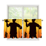 Halloween Walking Zombie Print Tier Curtains