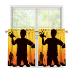 Halloween Walking Zombie Print Tier Curtains