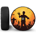 Halloween Walking Zombie Print Tire Cover With Camera Hole