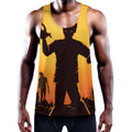 Halloween Walking Zombie Print Men's Workout Tank Top
