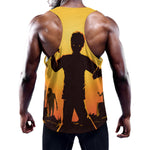 Halloween Walking Zombie Print Training Tank Top