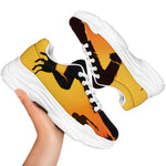 Halloween Walking Zombie Print White Chunky Shoes