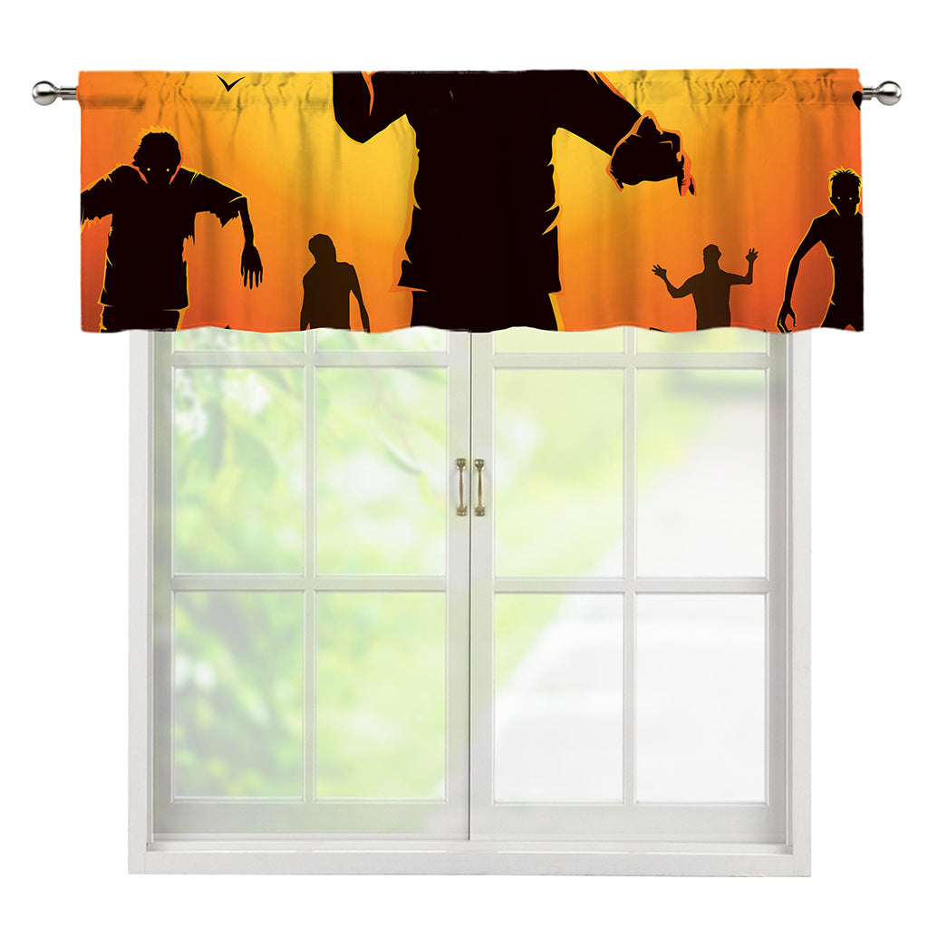Halloween Walking Zombie Print Window Valance