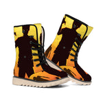 Halloween Walking Zombie Print Winter Boots