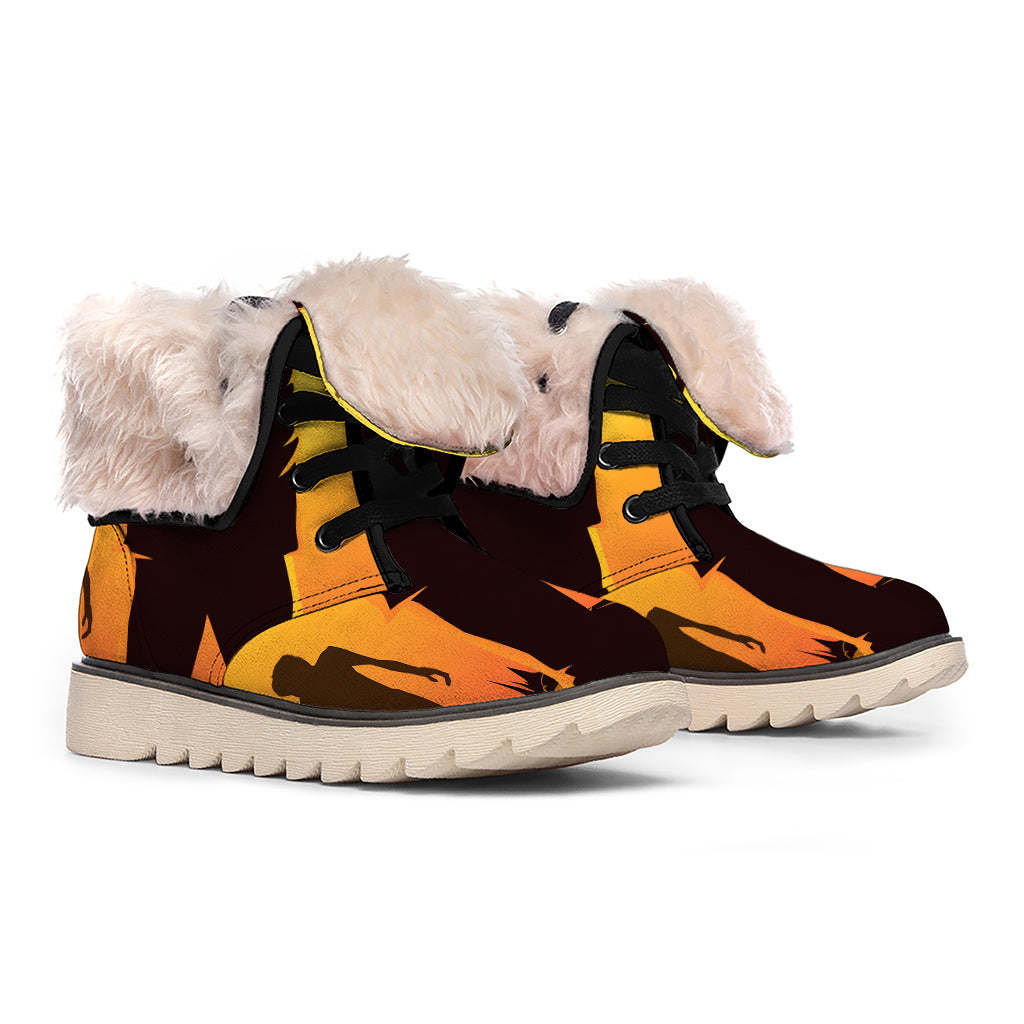 Halloween Walking Zombie Print Winter Boots