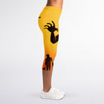 Halloween Walking Zombie Print Women's Capri Leggings