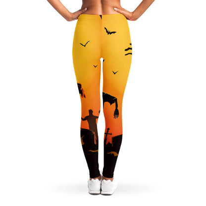 Halloween Walking Zombie Print Women's Leggings