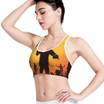 Halloween Walking Zombie Print Women's Sports Bra