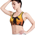 Halloween Walking Zombie Print Women's Sports Bra
