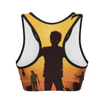 Halloween Walking Zombie Print Women's Sports Bra