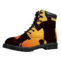 Halloween Walking Zombie Print Padded Collar Lace Up Boots