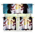 Halloween Witch And Cauldron Print 3 Piece Kitchen Curtains