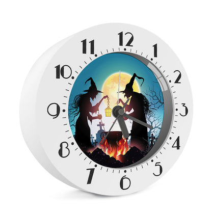 Halloween Witch And Cauldron Print Alarm Clock