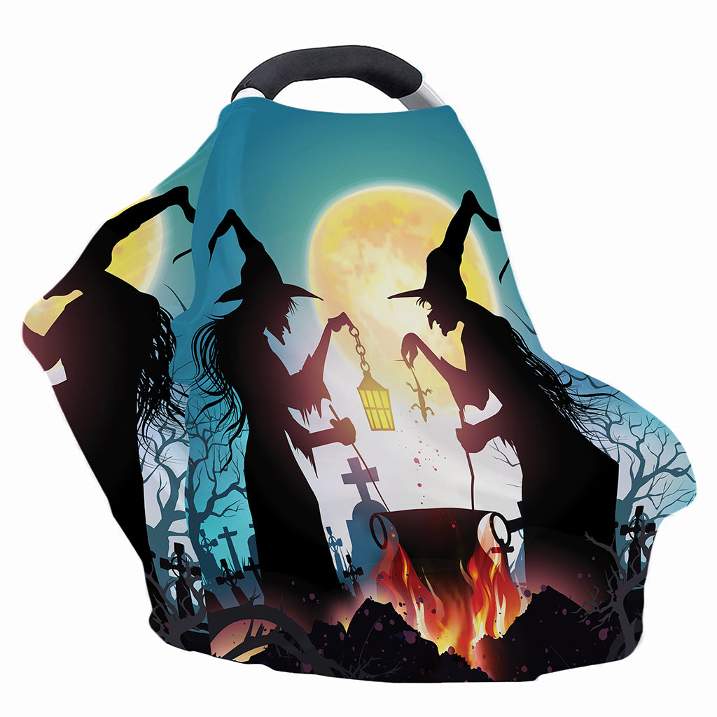 Halloween Witch And Cauldron Print Baby Seat Cover
