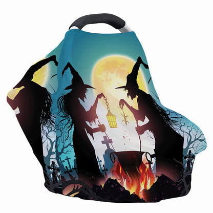 Halloween Witch And Cauldron Print Baby Seat Cover