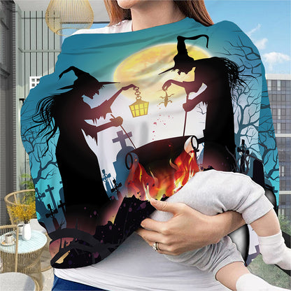 Halloween Witch And Cauldron Print Baby Seat Cover