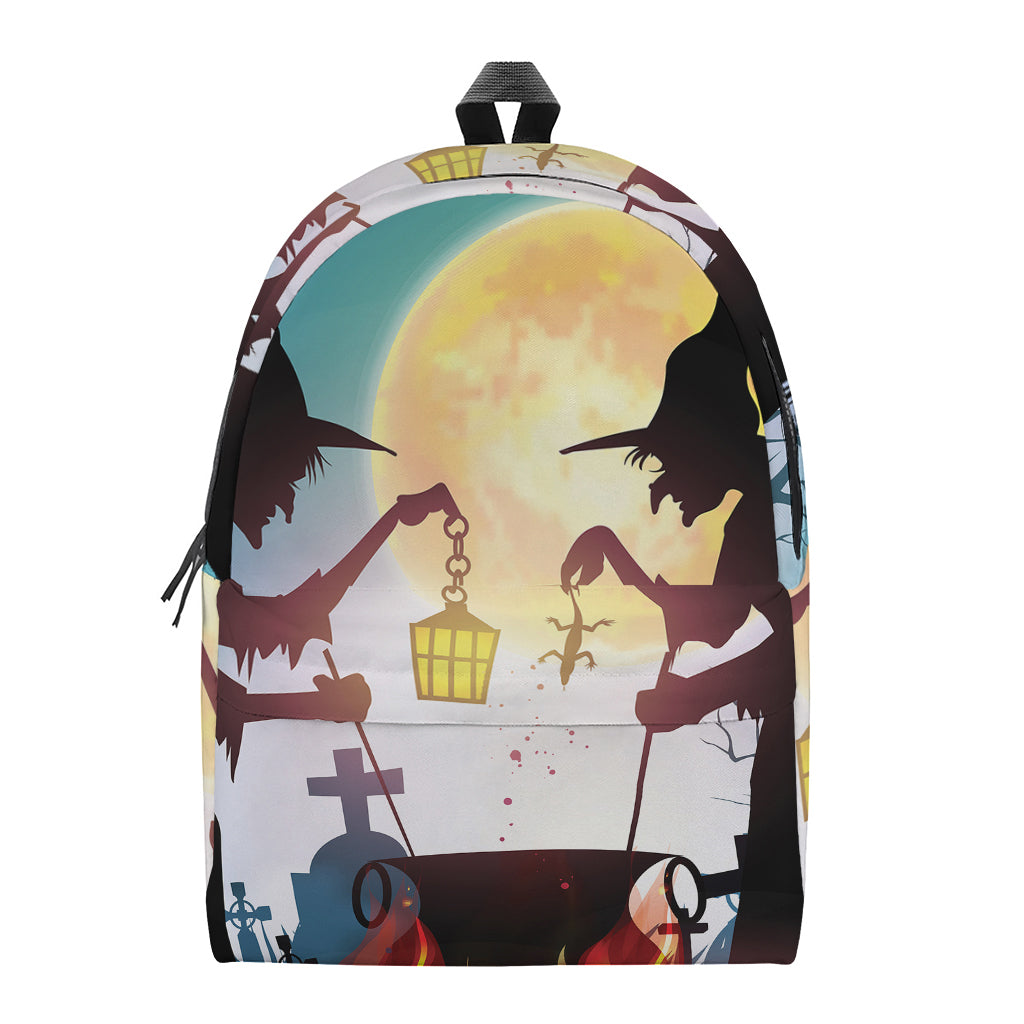 Halloween Witch And Cauldron Print Backpack