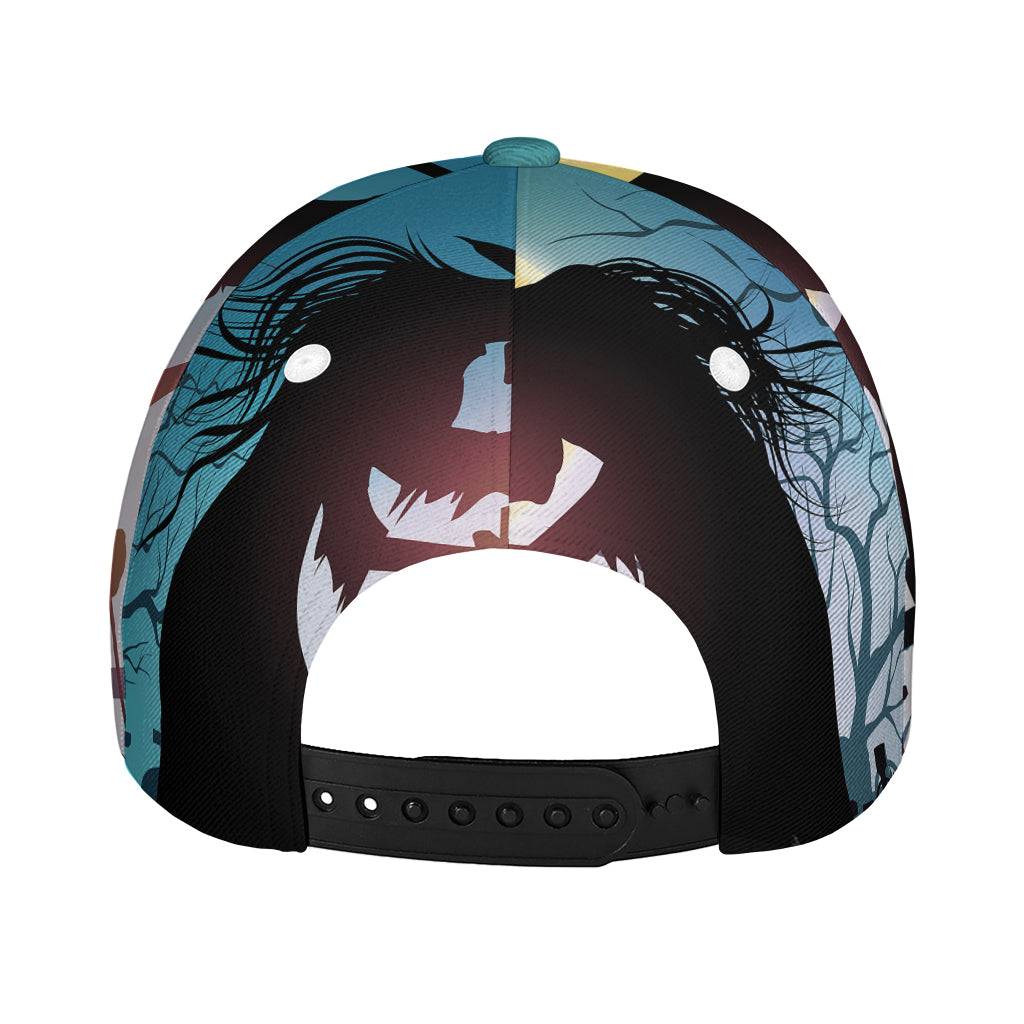 Halloween Witch And Cauldron Print Baseball Cap