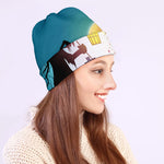 Halloween Witch And Cauldron Print Beanie