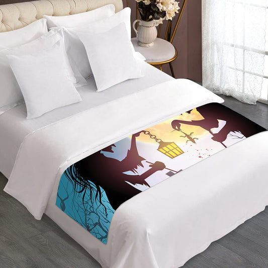 Halloween Witch And Cauldron Print Bed Runner