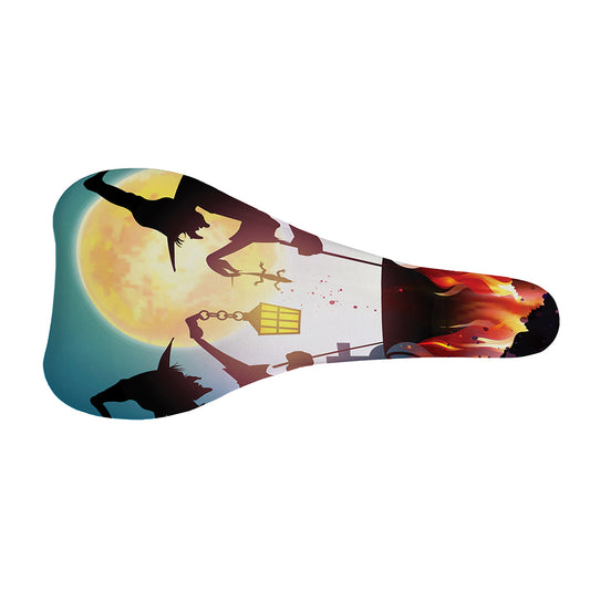 Halloween Witch And Cauldron Print Bicycle Seat Cover