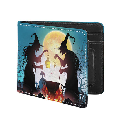 Halloween Witch And Cauldron Print Bifold Wallet
