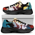 Halloween Witch And Cauldron Print Black Chunky Shoes