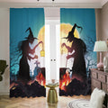 Halloween Witch And Cauldron Print Dimout Pencil Pleat Curtains