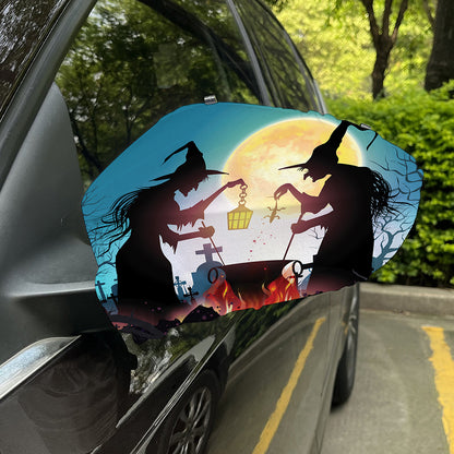 Halloween Witch And Cauldron Print Car Side Mirror Covers