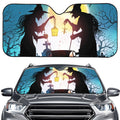 Halloween Witch And Cauldron Print Car Windshield Sun Shade