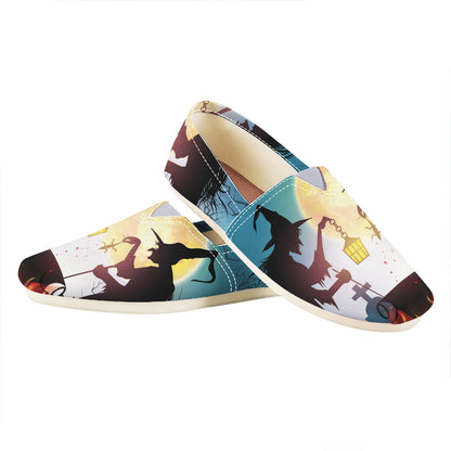 Halloween Witch And Cauldron Print Casual Shoes