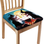 Halloween Witch And Cauldron Print Chair Cushion Cover