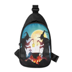Halloween Witch And Cauldron Print Chest Bag