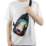 Halloween Witch And Cauldron Print Chest Bag