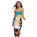 Halloween Witch And Cauldron Print Cross Back Cami Dress