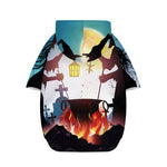 Halloween Witch And Cauldron Print Dog Zip Up Hoodie