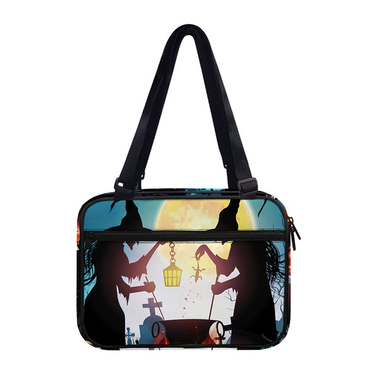 Halloween Witch And Cauldron Print Double Strap Bible Bag