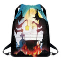 Halloween Witch And Cauldron Print Drawstring Backpack