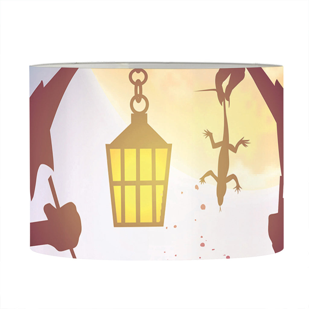 Halloween Witch And Cauldron Print Drum Lamp Shade