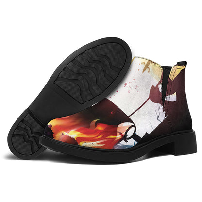 Halloween Witch And Cauldron Print Flat Ankle Boots