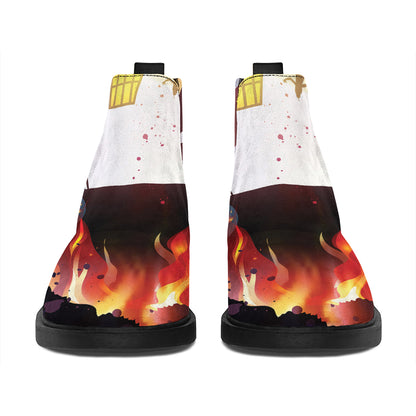 Halloween Witch And Cauldron Print Flat Ankle Boots