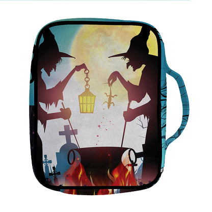 Halloween Witch And Cauldron Print Front Pocket Bible Bag