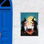 Halloween Witch And Cauldron Print Garden Flag