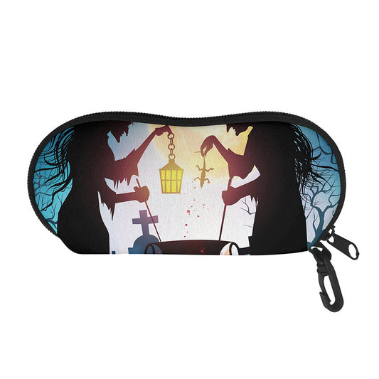 Halloween Witch And Cauldron Print Glasses Case