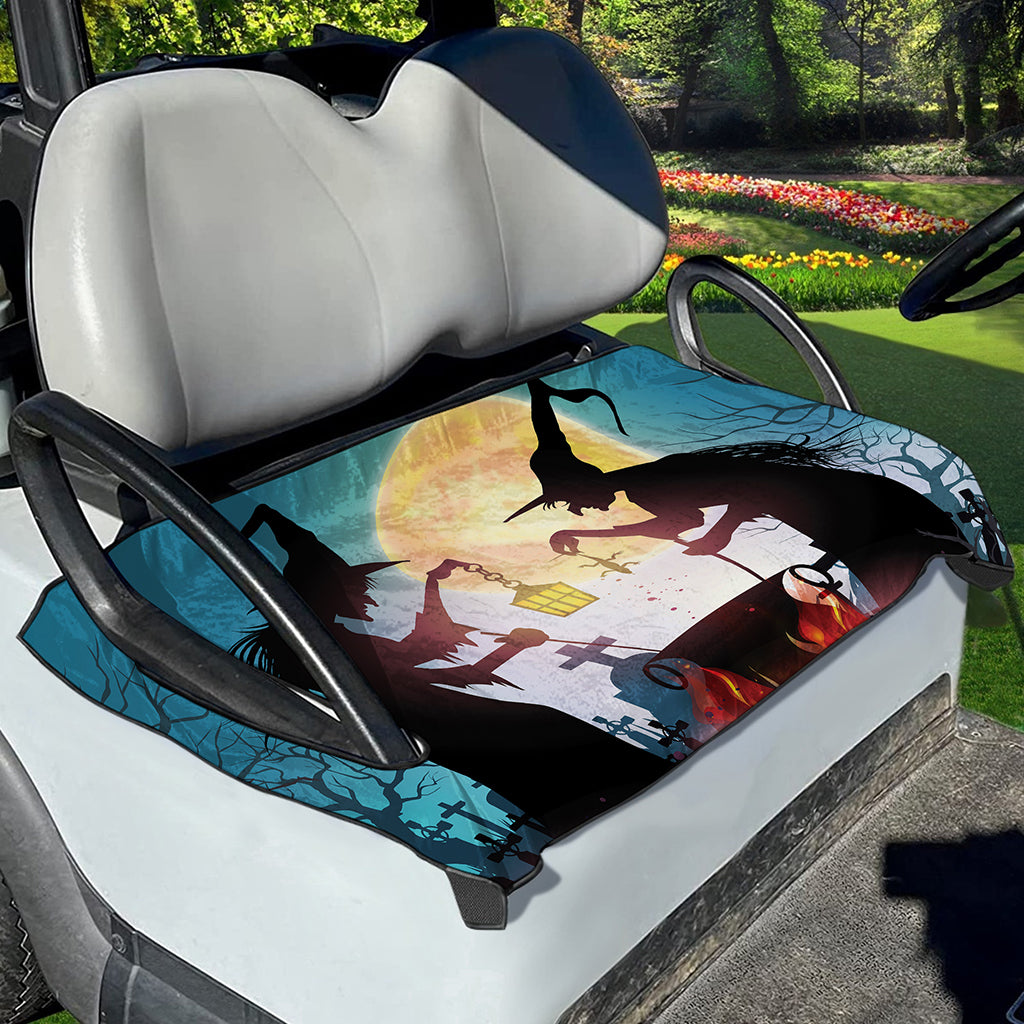 Halloween Witch And Cauldron Print Golf Cart Seat Cover