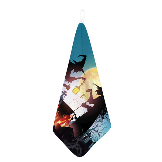Halloween Witch And Cauldron Print Hand Towel